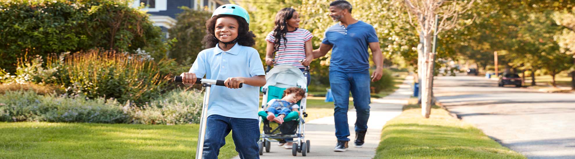 family walking